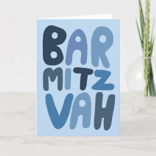 BAR MITZVAH  Bubble Letters Kaart