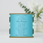 Bar Mitzvah Cérémonie bleue Invitation (Debout devant)