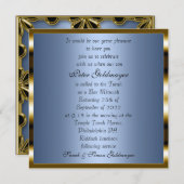 Bar Mitzvah Cérémonie bleue Invitation (Devant / Derrière)