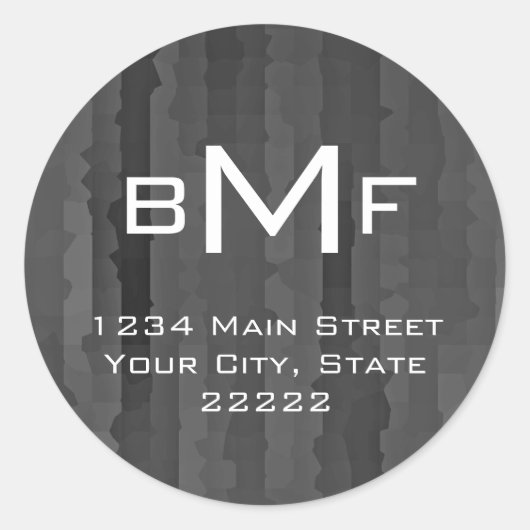 Bar Mitzvah Charcoal Grey Streaks Ronde Sticker (Voorkant)