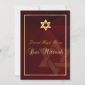 Bar Mitzvah/crimson red/gold Kaart (Achterkant)