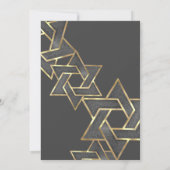 Bar Mitzvah Dark Grey Gold Star van David Kaart (Achterkant)
