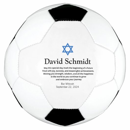 Bar Mitzvah Dons de balle de soccer pour garçons (Devant)