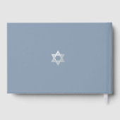 Bar Mitzvah Dusty Blue Faux Silver Star of David  Gastenboek (Achterkant)
