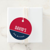 BAR MITZVAH eenvoudig modern blauw blauw football  Bedankjes Labels (In situ)