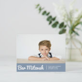 Bar Mitzvah Eenvoudige Moderne Aangepaste Foto Uit Briefkaart (Staand voorkant)