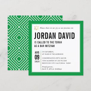 BAR MITZVAH eenvoudige moderne typografie kelly gr Kaart