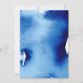 BAR MITZVAH eenvoudige stijlvolle blauw waterverf  Kaart (Achterkant)