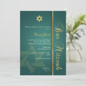 Bar Mitzvah/emerald green/gold Kaart (Staand voorkant)