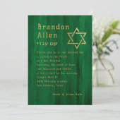 Bar Mitzvah Emerald Green Techno Streaks Kaart (Staand voorkant)