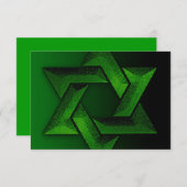 Bar Mitzvah Étoile noire et verte de David RSVP (Devant / Derrière)