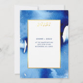 BAR MITZVAH étoile or bleu aquarelle invitation RY (Dos)