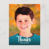 Bar Mitzvah Foto Dankjewel Moderne Script Letterty Briefkaart (Voorkant)