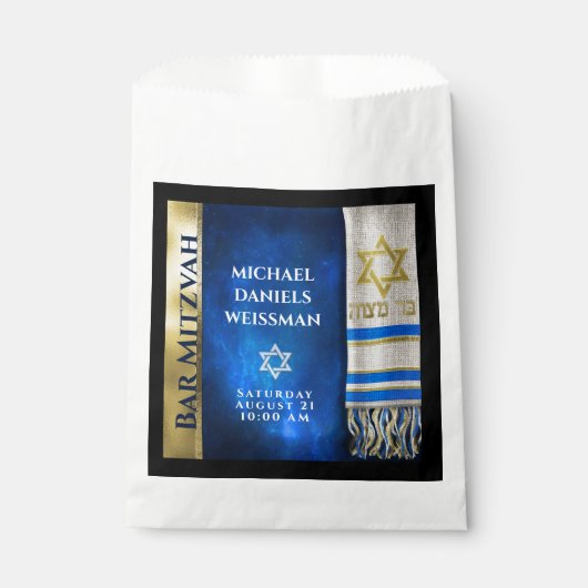 Bar Mitzvah Gebedsjaal Bedankzakje (Voorkant)