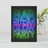 Bar Mitzvah GLOW PARTY Invitation d'anniversaire (Debout devant)