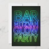 Bar Mitzvah GLOW PARTY Verjaardagsuitnodiging Kaart (Voorkant)