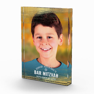 Bar Mitzvah Gold Brush Bold Moderne Typografie Fotoblokken