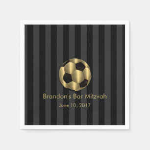 Bar Mitzvah Gold en Black Voetbal Servetten