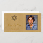 Bar Mitzvah Goud Bedankkaart (Voorkant / Achterkant)