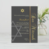 BAR MITZVAH GRAPHITE/GOLD/DIY KLEUR KAART (Staand voorkant)