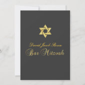 BAR MITZVAH GRAPHITE/GOLD/DIY KLEUR KAART (Achterkant)