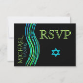 Bar Mitzvah Green Prayer Shawl RSVP (Voorkant)