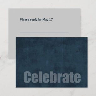 Bar Mitzvah Grunge Blau RSVP Kaart