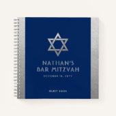 Bar Mitzvah Guest Signature Book Silver and Blue Notitieboek (Voorkant)