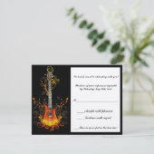 bar mitzvah guitar-reactiekaart RSVP kaartje (Staand voorkant)