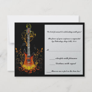 bar mitzvah guitar-reactiekaart RSVP kaartje