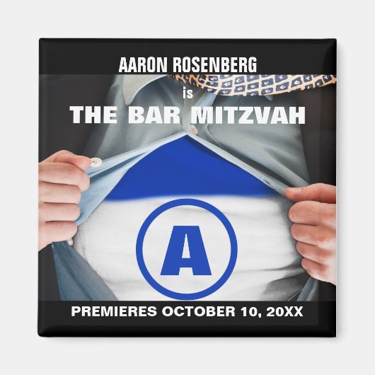 Bar Mitzvah Hero Save the Date Magnet Magneet (Voorkant)