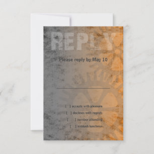 Bar Mitzvah Industrial Grunge RSVP Kaartje