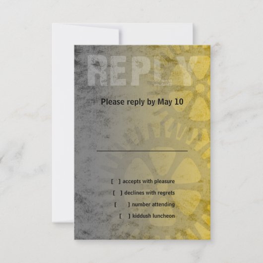 Bar Mitzvah Industriële Grunge RSVP (Voorkant)
