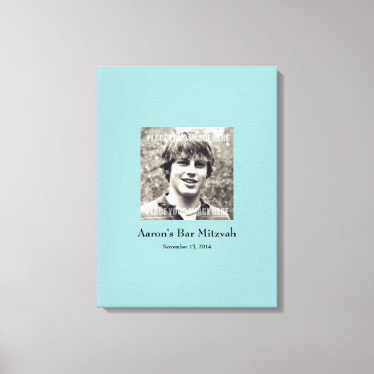Bar Mitzvah Inloggen Feestbord Canvas Afdruk (Voorkant)