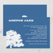 Bar Mitzvah Invitation Ashton Tree Hebreeuws Kaart (Voorkant / Achterkant)