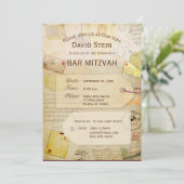 Bar Mitzvah Invitation avec thème voyage (Debout devant)