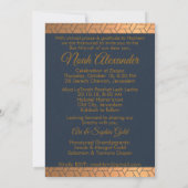 Bar Mitzvah Invitation Blue Gold Magen David (Dos)