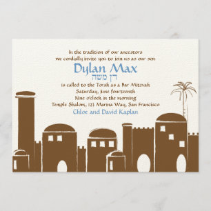 Bar Mitzvah Invitation Dylan Max Jerusalem Kaart