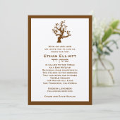 Bar Mitzvah Invitation Ethan Tree Hebreeuws Kaart (Staand voorkant)