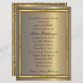 Bar Mitzvah Invitation Gold (Devant / Derrière)