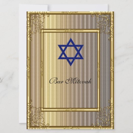 Bar Mitzvah Invitation Gold (Dos)