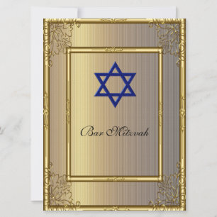 Bar Mitzvah Invitation Gold Kaart