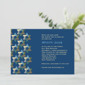 Bar Mitzvah Invitation Jewish Stars Blue (Debout devant)