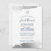 BAR MITZVAH INVITATION moderne doré argent marine  (Devant)