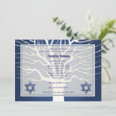 Bar Mitzvah Invitation Navy Tree of Live (Debout devant)