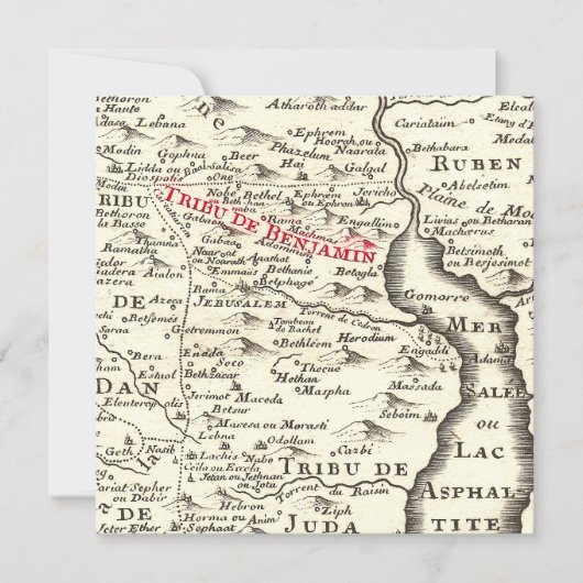 Bar Mitzvah Invitation pour un garçon nommé Benjam (Devant)