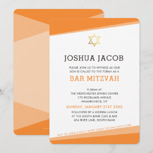 BAR MITZVAH INVITATION simple moderne audacieux or
