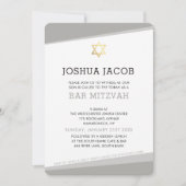 BAR MITZVAH INVITATION simple moderne cool gris  (Devant)
