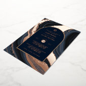 Bar Mitzvah Invitation Véritable huile Agate Or Bl (Rotation)