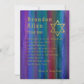 Bar Mitzvah Jewel Tone Streaks Invitation (Devant)